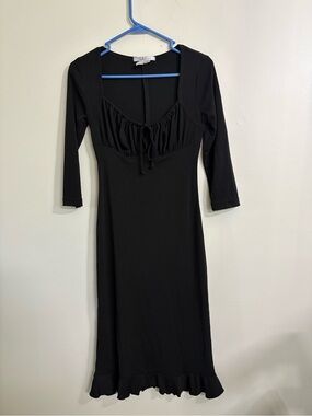La Belle Black Milkmaid Dress